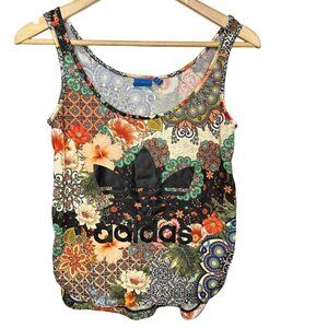 Farm Rio x Adidas Floral Mosaic Garden Crew Tank Shirt Sleeveless Top‎ Size XS